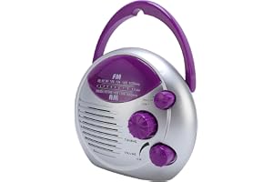 Ghzste vattentät duschradio, badrum FM-radio, bärbar batteridriven AM-FM-radio med klar ljudkvalitet, IPX4-vattentät, multibandskydd för dusch och