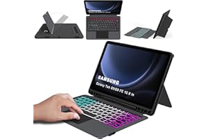 ‎ROOFEI ROOFEI Galaxy Tab S9 FE/S9 Hülle mit Tastatur QWERTZ - Abnehmbare Tastatur mit Touchpad & 7 Farbige Beleuchtung & Kickstand - Tastatur Hülle für Samsung Galaxy Tab S9 FE 10.9'' & Tab S9 11'' 2023