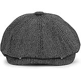 KeepSa Newsboy Stil Tellermütze Schirmmütze Herren Damen - 8 Panel Peaky Fischgräten Tweed Retro Schiebermütze Schlägermütze 