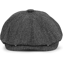 Casquette Ivy Gatsby Homme | Tweed Laine Mélangée | Plat Anglaise | Taille Réglable | Plaid Gris