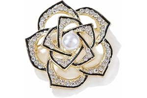 Kaichen Camellia Flower Brooch, Jewelry for Women, Girls, Ladies, Exquisite Packaging