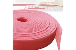 Hengrongshen Randdämmstreifen,100mm x 5mm x 20m Randdämmstreifen Selbstklebend für Ausgleichsmasse Zur Abdichtung Zwischen Fußbodenheizungsplatten und Wänden(Rosa)