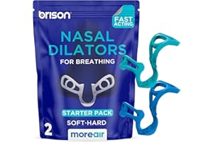 Brison Nasal Dilators - 2 Pack - Anti Snoring Nose Vents Opener for Better Breathing and Adults for Sleep and Activity Improves Airflow - Soft-Hard