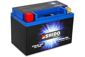 Motorrad Batterie Shido Lithium LTX9-BS / YTX9-BS, 12V/8AH (Maße: 150x87x105)