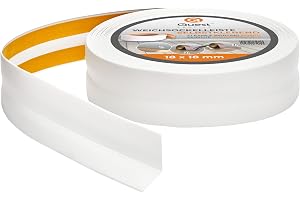Quest Golvlist PVC mjuk självhäftande 18x18mm vattentät – vit, 25 m