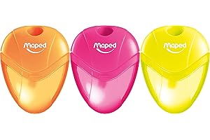 Maped Taille-crayon I-Gloo Fluo, boîte de récupération pour crayons fins – Couleur aléatoire