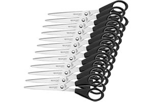 ‎WESTCOTT Westcott E-31160 00 Büro Schere, rostfreie Klingen, schwarzer Kunststoff-Griff, 15.5 cm, 12 Stück