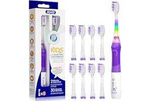 ‎SEAGO Seago Elektrische Zahnbürste Kinder mit 8 Extra Weiche Aufsteckbürste und 4 Persönliche Modi, LED Licht, Smart Timer, IPX7 Wasserdicht, Kinder Schallzahnbürste ab 3 Jahre, SG977(Violett)