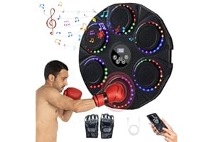 CutePuff Music Boxing Machine, Wall Mounted, Smart Bluetooth Musical Beat Boxing Trainer with Gloves, Electronic Boxing Equipment, Punching Workout Machine for Adults, Home, Indoor and Gym