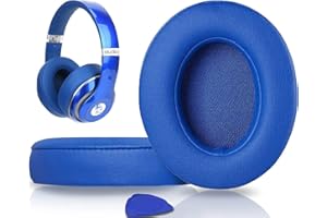 SoloWIT® Cuscinetti Auricolari Di Ricambio per Beats Studio 2 e Studio 3 Wired/Wireless Cuffia con morbida pelle proteina/memory foam/nastro adesivo forte - Blu