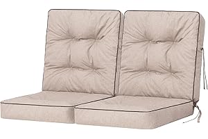 ‎BJIRD Bankauflage für Gartenmöbel, Gartenbank, Polsterauflage für Hollywoodschaukel, Auflagen für Gartenschaukelkissen, Sitzkissen, Stuhlauflage, Indoor/Outdoor - Beige - 100 cm (2 x 50 cm)