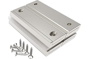Magnetpro 4 pezzi di magneti rettangolari 55 KG di forza 60 x 20 x 6 mm con capsula di fori e acciaio, magnete a vaso industriale con viti