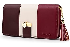 Pomelo Best Damski portfel wielokolorowy w paski, portmonetka, czerwony (Weinrot), Mittel, Nowoczesny