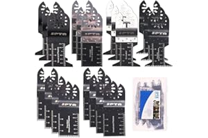 SPTA 20Pcs Oscillating Saw Blades, Professional Wood/Metal/Plastic Universal Multitool, Quick Release Saw Blades