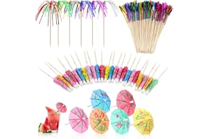 RYAN Sombrillas de Cócteles 200 Piezas Decoración de Cóctel Fiesta Palillos Cóctel para Decoraciones de Fiestas Tropicales Hawaianas Fiesta de Verano