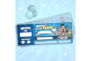 SLIDE n. 24 Inviti compleanno bambini. Blocchetto Invito per festa 24 inviti, Cartoncino spesso di qualità… P A W pa t r ol