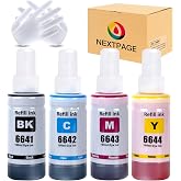 NEXTPAGE T664 664 M&uuml;rekkep Epson T6641 T6642 T6643 T6644 ile Uyumlu Dolum Şişesi M&uuml;rekkep Epson EcoTank ET-2500 ET-2550 ET-26