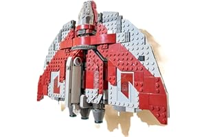 3Dudes & Dad Support mural compatible avec la navette Jedi LEGO® Star Wars T6 – Crochet de rangement conçu sur mesure pour l'ensemble 75362-3D en plastique imprimé – Livré avec matériel de montage