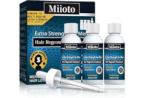 Miioto Hårväxtserum, 180 ml, hårväxtmedel för män, hårserum för hårväxt, hårbottenvård, främjar tjockare hår, ger hårbotten näring och förhindrar håravfall