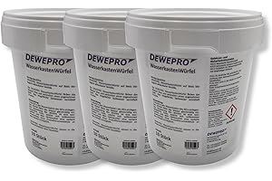 DEWEPRO - Set di 3 barattoli di pastiglie detergenti da 10 cubetti per WC da inserire nella cassetta dell’acqua scarico di molti produttori con vano di inserimento