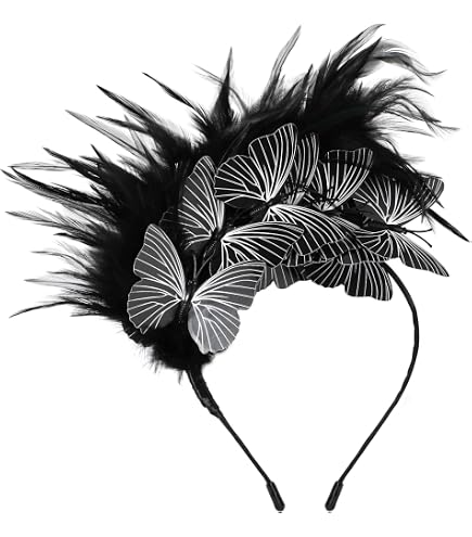 Bohend 1920s Pearl Fascinator Clip di capelli Velo Mesh Fascia cappello nero festa di nozze Top cappello da tè per donne e ragazze