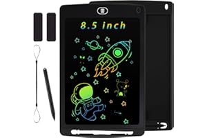 KidsPark Tavoletta da Scrittura LCD Tavoletta Grafica Colorata da 8.5 Pollici per Bambini, Tavolo da Disegno Cancellabile Portatile, Blocco da Disegno Giocattoli Educativi per Ragazzi e Ragazze, Nero