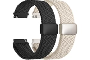 Fullmosa Nylon Uhrenarmband 20mm kompatibel mit Garmin Vivoactive 6/5/3/Venu 2 Plus/Venu Sq/Samsung Galaxy Watch 7/6/5/4 40mm 44mm- 2er Set Geflochtenes Wechsel Armband für Damen & Herren