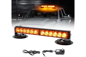 I LITTON Amber Strobe Light LED Flashing Beacon Light with Magnetic Base, Wireless Amber Strobe Light, LED Warning Emergency Light Rechargeable Traffic Advisor Strobe Light for Trucks Vehicles