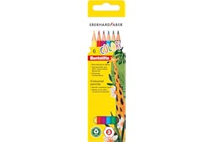 Eberhard Faber 514806 - Colori crayons de couleur hexagonaux, en 6 couleurs, en étui carton, pour peindre, illustrer et dessiner