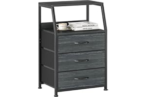 CAIYUN Comodino, tavolino, comodino con 3 cassetti, comodino, cassettiera per camera da letto, armadio, armadietto, facile da montare, stabile