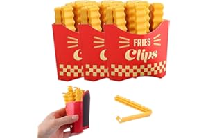 KISSTTA 36 clip di chiusura, clip per sacchetti a forma di patatine, clip divertenti per sacchetti con scatola magnetica, per essere sempre a portata di mano, per sacchetti, clip per alimenti in plastica (A)