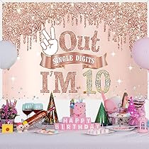 ByShane - Verjaardag Decoratie Meisjes - Zwart Roségoud - Stoffen Bord