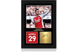 WIN FC Kai Havertz A4 Framed Photo Display - Reproduced Digital Signature - Gift For Arsenal FC Fans