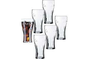 ARCOROC Coca Cola - Lote de 6 vasos con diseño de Coca Cola (0,3 L, con marca de nivel)