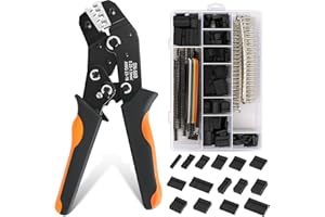 QLOUNI Crimpzange Dupont Stecker Set,1600 PCS 2,54 mm Steckverbinder und Crimp Pins,AWG 23–16 (0,25–1,5 mm²) Crimpzange Kompatibel mit JST,AMP,Molex,Futaba,Dupont