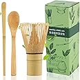 Kit Matcha En Bambou - 3 Pièces (fouet, Support, Cuillère Doseuse) - Pour Préparer Le Thé Matcha Traditionnel