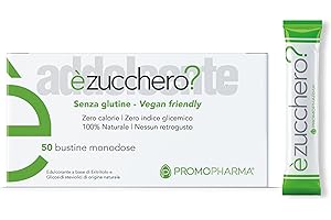 PROMOPHARMA Addolcente èZucchero? - Dolcificante Naturale Senza Zucchero con Eritritolo - Zero Calorie e Zero Indice Glicemico - Senza Retrogusto - Ideale per Diabetici, Dieta Low Carb e Keto - 50 stick da 3 g