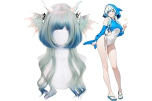‎KORURACLUB KORURACLUB Peruka Anime Cosplay dla kobiet z gradientem kolorów Wig Postacie Gry Wigs Halloween Cosplay Akcesoria (bez dodatkowego sprzętu) (Icy Mirage)