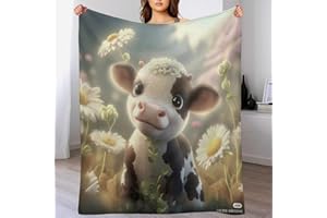 AAPZY The Kuh Decke Super Soft Flannel Fleece Überwurfdecken Für Bettwsche Sofa Schlafzimmer Decken Wohnzimmer Reisen Vier Jahreszeiten Wohndecke （140×180cm）