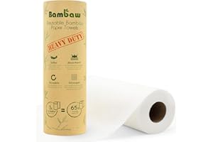 Reusable Paper Towel | Bamboo Eco Kitchen Roll | Multipurpose Eco Cleaning | Strong, Thick and Absorbent | Eco Cloth | Eco Friendly Gifts | Soft on Skin | Quick Dry | 20 Eco Wipes | Bambaw