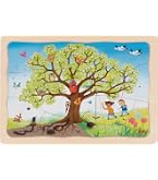 Goki Zoo Puzzle à Encastrement En Bois – Formes Et Couleurs – Bois Massif – Dès 3 Ans – Classique Éducatif