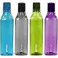 PEARLPET Cubic - BPA-free Plastic Water Bottle Set of 4 Pcs, Each 1000ml, Assorted Multicolor