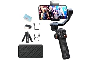 Hohem iSteady M6 Kit Smartphone Gimbal Stabilisator 3-Achsen mit Magnetischer AI-Tracker Fill Light für iPhone Android mit 0,91 Zoll OLED-Display Max. Traglast 400g