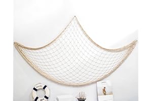Kiuiom Fishing Net Decoration, Mediterranean Style, Fishing Net, Wall Hangings, Fishing Decorative, Maritime Decoration for Home, Living Room, Wall Hangings, Photography, Bar, Party, Living Room, Wall