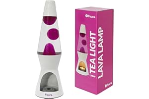 Fisura - Lámpara de Lava Con Vela, Sin Electricidad, Rosa y Blanca, Eco-Friendly. Regalo Original. 29 cm x 8,5 cm. (Vela No Incluida)