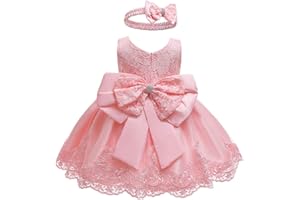 LZH Vestido de Encaje para Niñas Bebés Vestidos de Fores de Bowknot Concurso de Bodas Bautizo Bautizo Vestido de Tutú 0-24 Meses