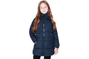 maoo garden Mädchen Winter Langer Puffer Leichter Mantel Dick gepolstert Weiches Fleece Jacke mit Kapuze