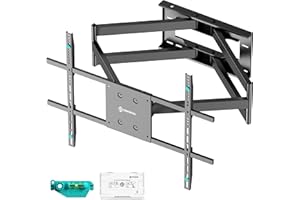 ONKRON Uchwyt ścienny Full Motion TV do telewizorów 42-110 cali do 99.8 kg, wytrzymały uchwyt na telewizor z obrotowym i nachyleniem, długie ramię przedłużające, maks. VESA 800 x 600, obrotowy uchwyt