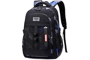 Amythe Zaino Scuola Media e Superiore per Ragazzi Adolescenti- Zainetto Casual da Uomo Leggero e alla Moda Zaini Porta pc, Grande Borsa Scuola Elementari -Nero