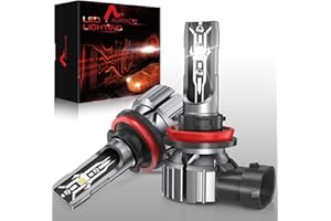 AUXIRACER H11/H9/H8 LED, 30000LM 80W 6500K luce bianca forte, H11/H9/H8 LED lampadina 1:1 dimensioni alogene, plug and play, lampadina faro per 12V auto o moto, 2 lampadine